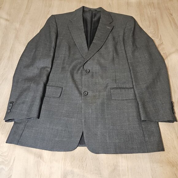 HART SCHAFFNER MARX Gold Trumpeter Mens Gray Blue Wool  42L Jacket Blazer - Picture 3 of 11